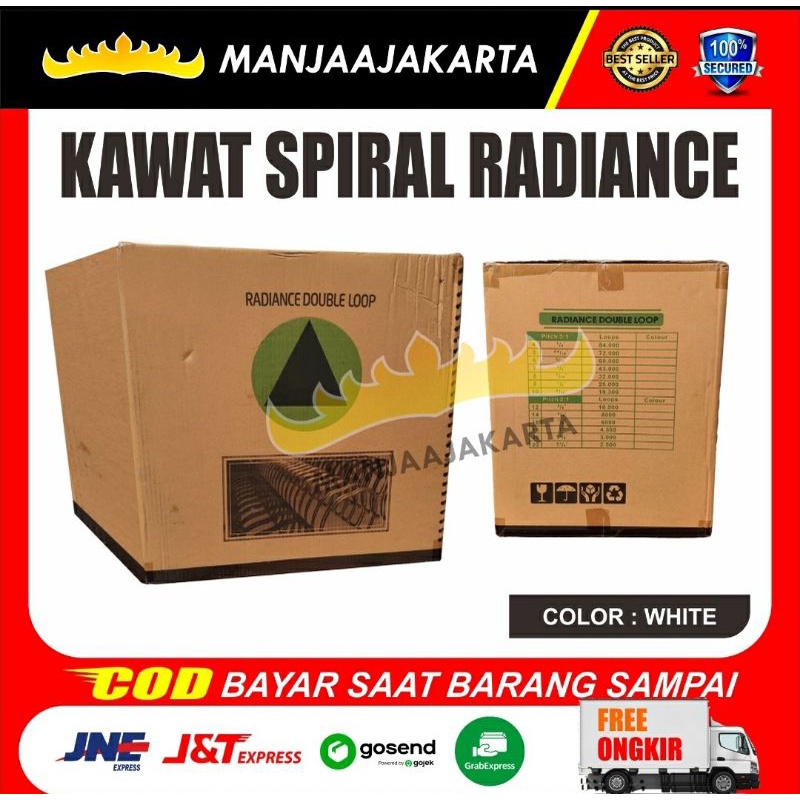 Spiral Kawat Jilid Radiance Spiral Buku 5/8putih Kawat Spiral Nomor 10 putih Ring Kawat Buku Agenda 