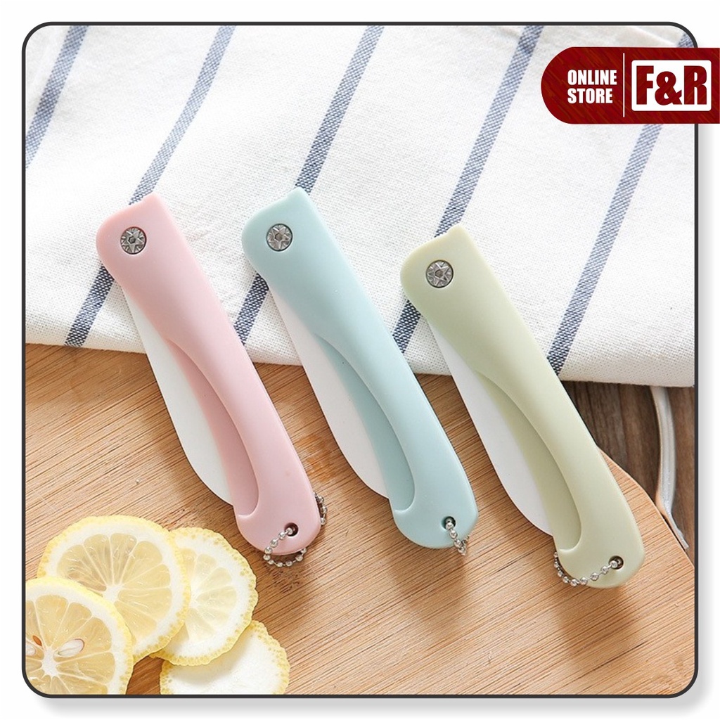 Pisau Dapur Lipat Pisau Travel Keramik Potong Memotong Buah Sayur Portable Folding Ceramic Knife