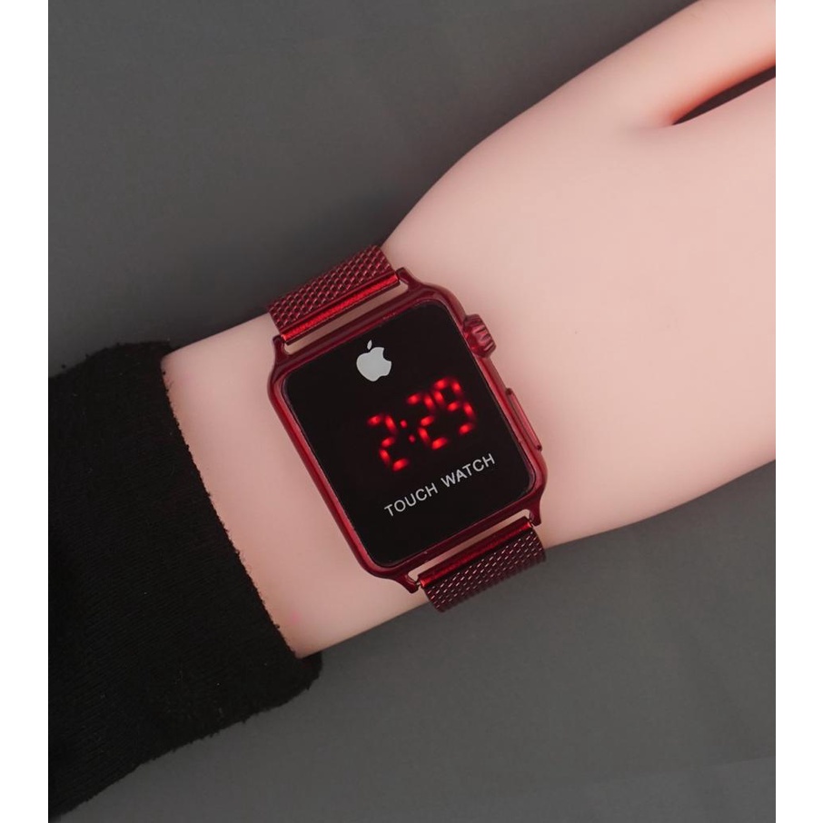 WBS JAM TANGAN PRIA WANITA FREE BATERAI DIGITAL WATCH RUBBER ELEKTORNIK TOUCH MAGNET LED AP022-5