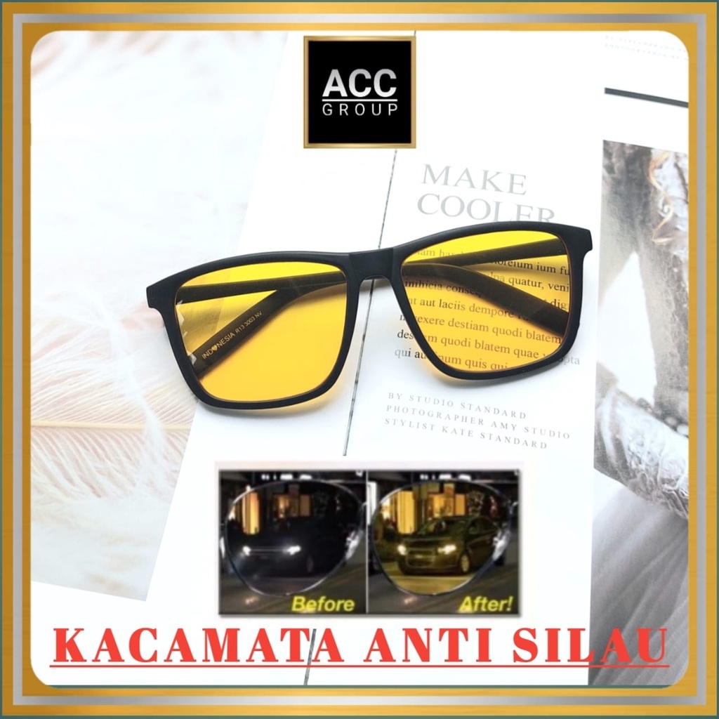 COD Kacamata Night View Glasses Vision Anti Silau UV di Malam Hari Kacamata Kuning Anti Glare