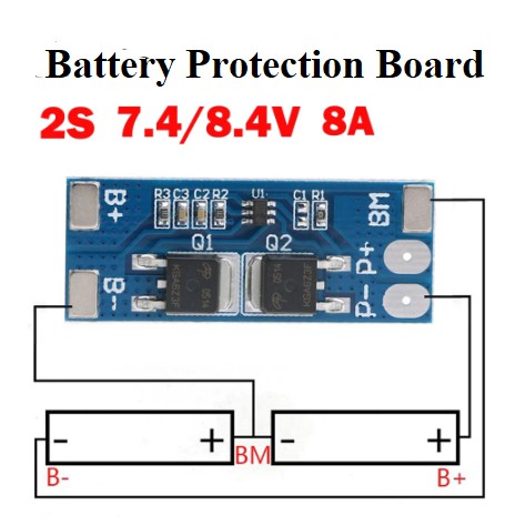 Modul Charger Protection Board BMS Battery 2S 8A 7.4V 8.4V Li-ion Lithium baterai18650 Balance