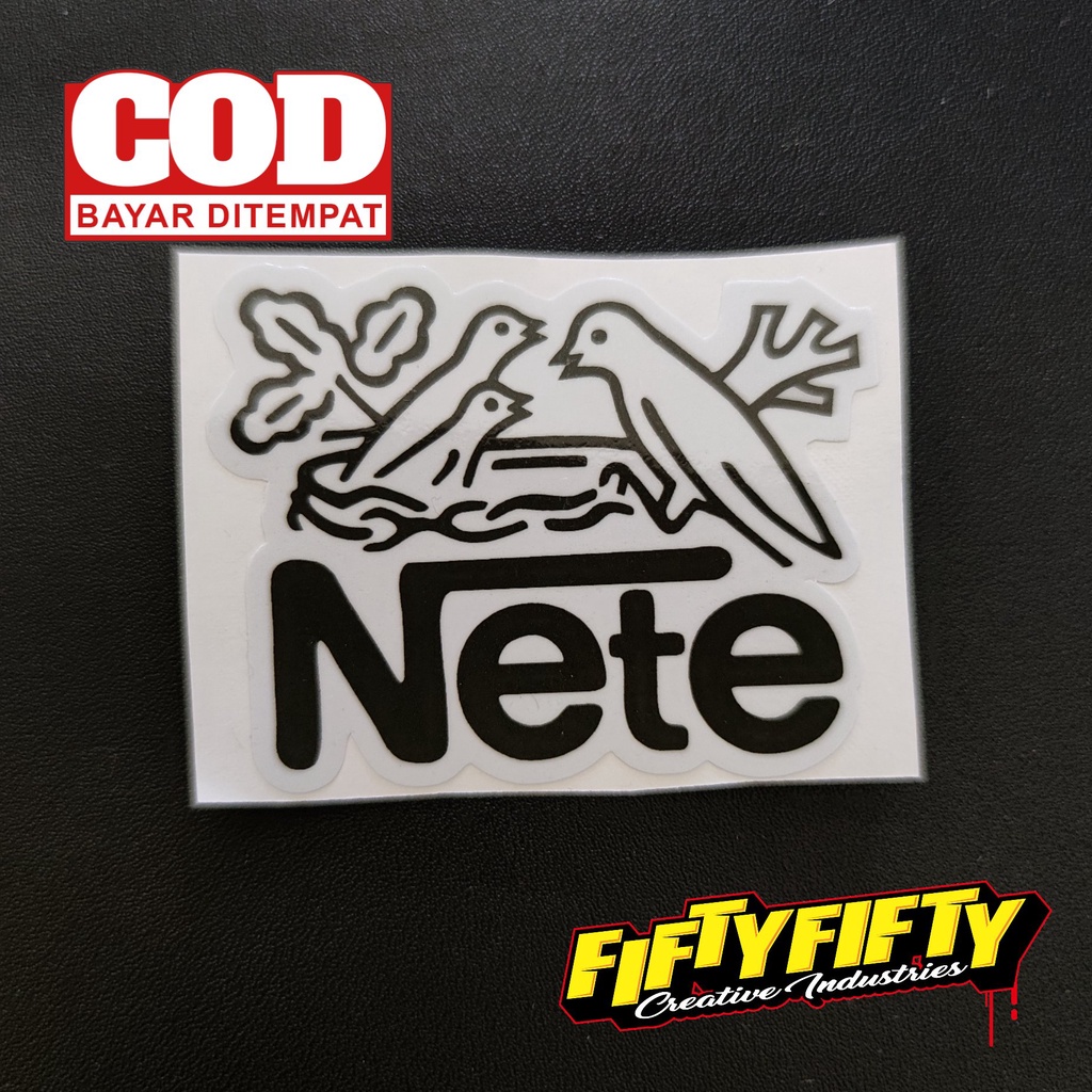 Stiker Print Cut PLESETAN NESTLE NETE Stiker Printing Laminasi Glossy Tahan Air Stiker Motor Mobil Helm Sudah Membentuk Pola Desain