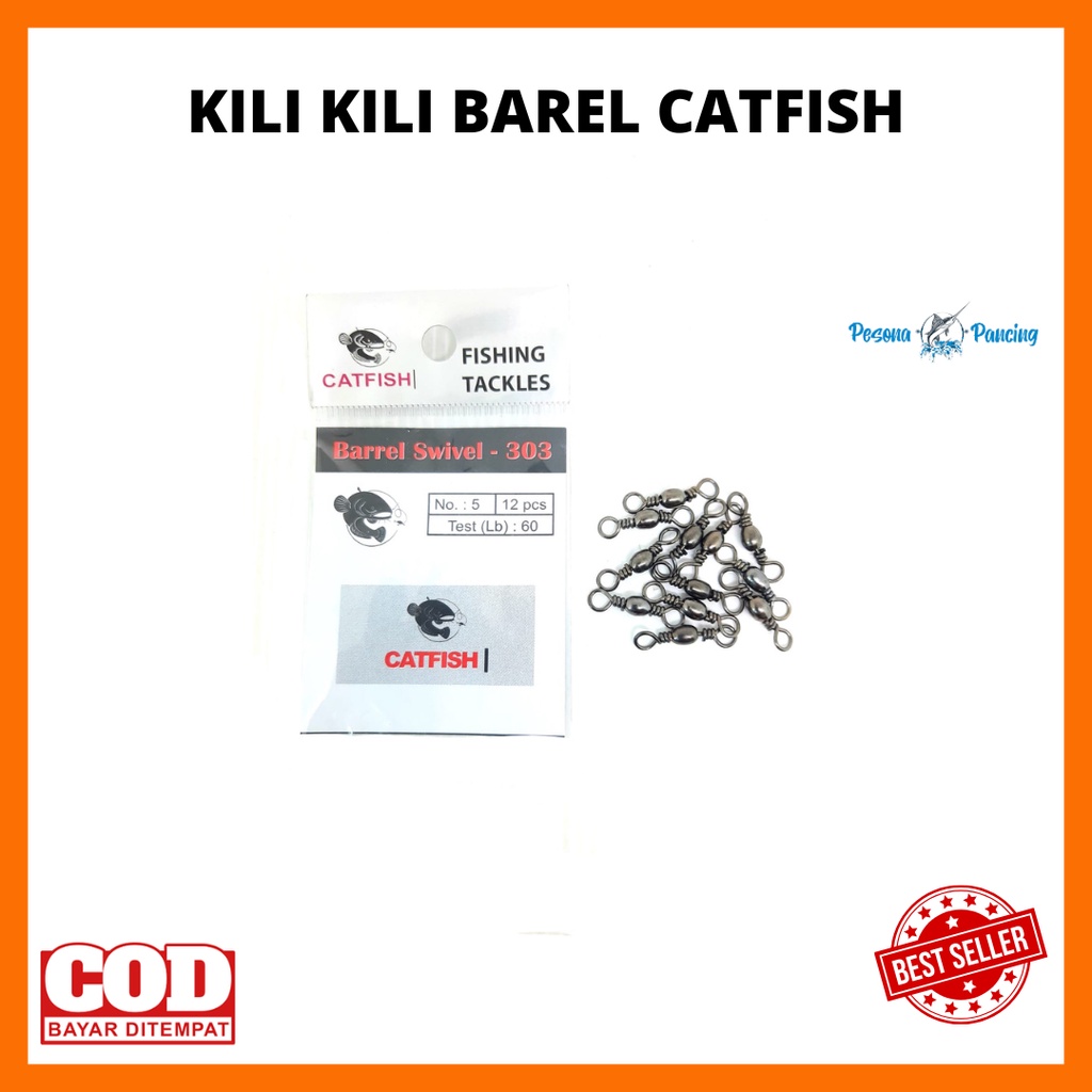 BARREL Swivel Kili-kili CATFISH 303 Black Nikel Termurah dan Terlaris Aksesoris Pancing Lainnya Pesona