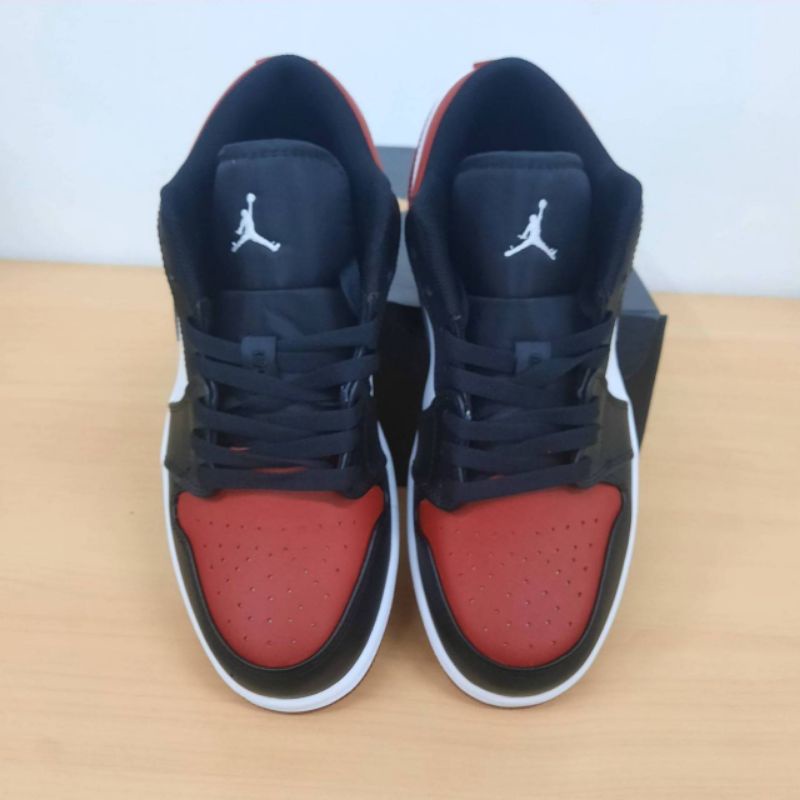 Jordan 1 Low "Bred Toe"-Gym Red/Black/White