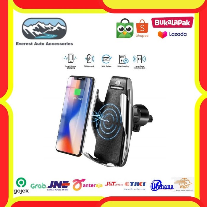 Phone Holder HP Mobil S5 Smart Sensor Car Wireless Charger Air Vent