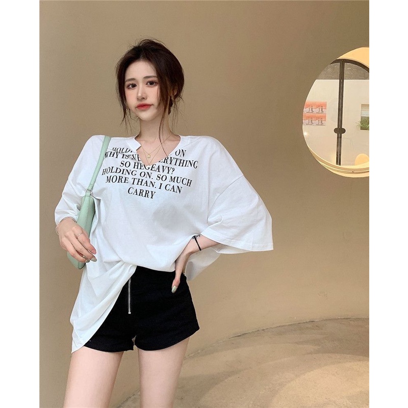 【Ready】[✅BISA COD] #Sisjuly# Y2K Top 2022Gadis Gaya Korea Lengan PendekTT-shirt Musim Panas Trendi Temperamen200Kebesaran Wanita Longgar Terima Dalam 2-3 Hari Dukung COD