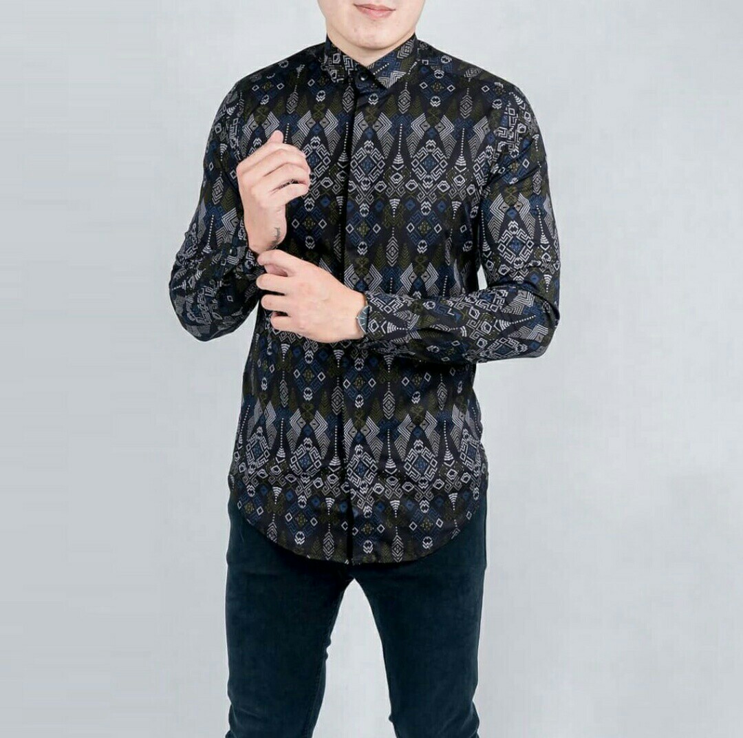 Dgm Fashion   Kemeja Batik Jumbo Pria Casual Panjang Pendek Premium Batik Songket Pria