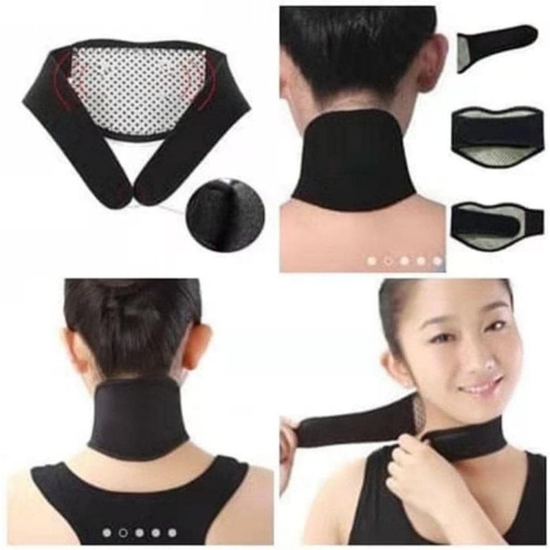 SABUK TOURMALINE TERAPI PEMANAS DAN PENGHANGAT LEHER NECK BELT MAGNETIC THERAPY