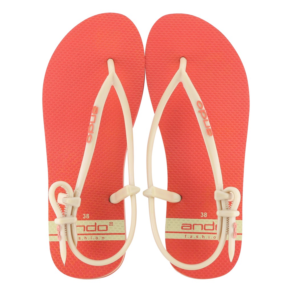  Sandal  Jepit  Wanita Ando  Queen Sporty Coral Beige 