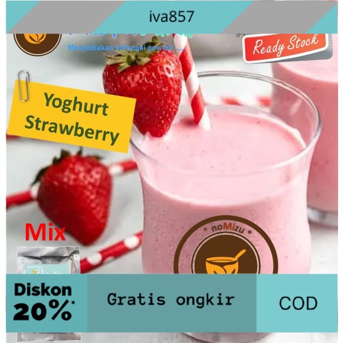 

PROMO Bubuk Minuman Yogurt Strawberry - Serbuk Yoghurt Stroberi - mix 1kg GRATIS ONGKIR