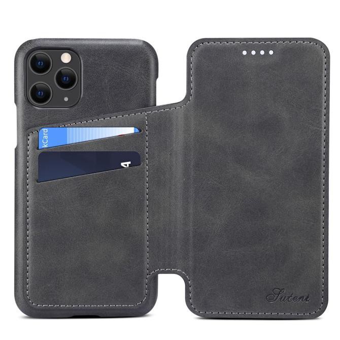 Spesial Leather Flip Cover Iphone 11 / 11 Pro / 11 Pro Max - Casing Kulit Case - Cokelat, Iphone