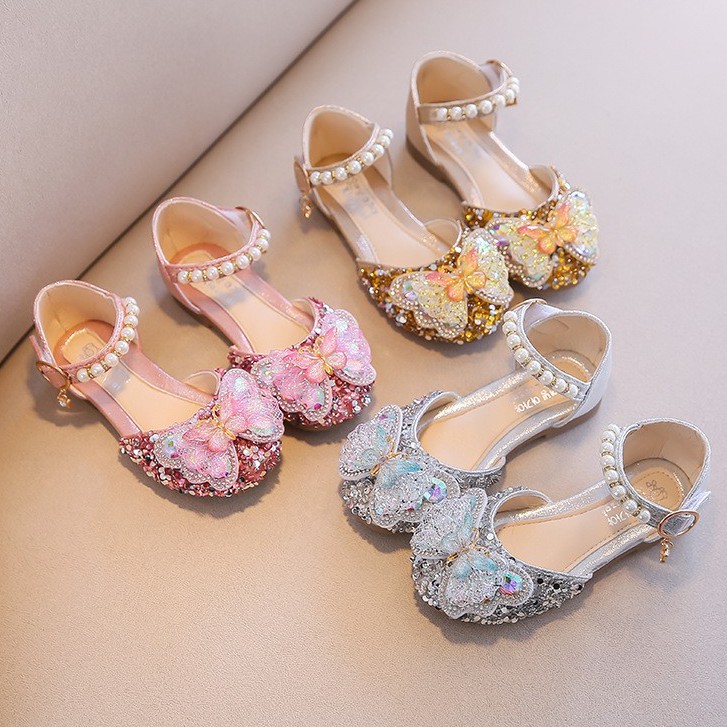 26-36 SEPATU PESTA ANAK PEREMPUAN / NATAL PARTY SHOES GLITTER PITA BLING BLING