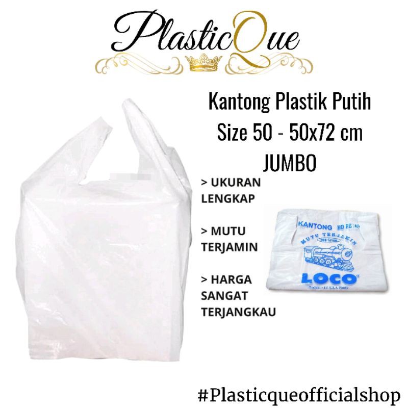 KANTONG PLASTIK KILOAN 500GRAM HD50 50X72 CM 500 GRAM KRESEK PUTIH SUSU HDPE TEBAL KUAT BESAR JUMBO 