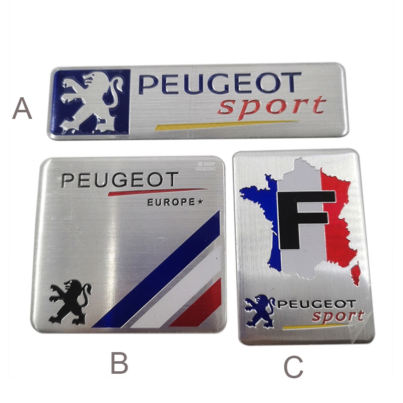 1pc Stiker Emblem Logo PEUGEOT SPORT Bahan Aluminum Untuk Bagasi Belakang Mobil PEUGEOT