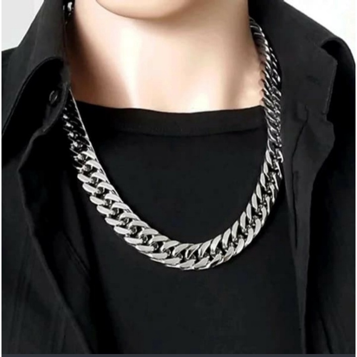kalung rantai besar titanium asli aksesrois pria ,panjang 45,50,60