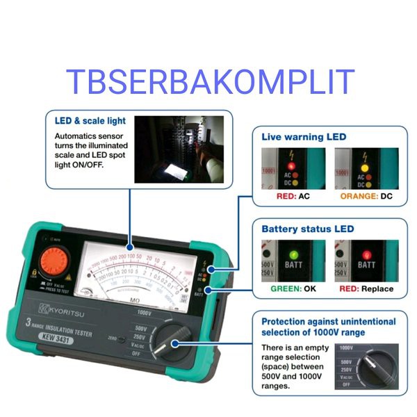 Jual Kyoritsu Kew Analog Insulation Tester Meter V V V Megger Meger Analouge