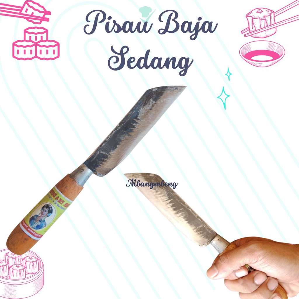 MbangMbeng pisau dapur baja super tajam / pisau dapur super tajam / pisau baja super tajam
