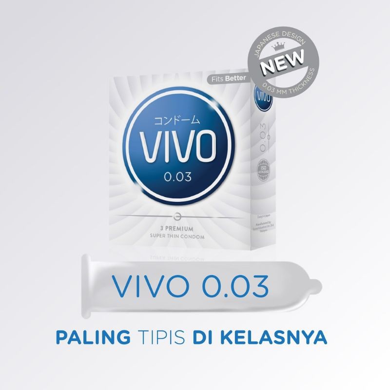 VIVO isi 3 Classic Endurance Fire Passion Dots Ultra Extra Sensation Super Thin 0.03 Kondom Premium