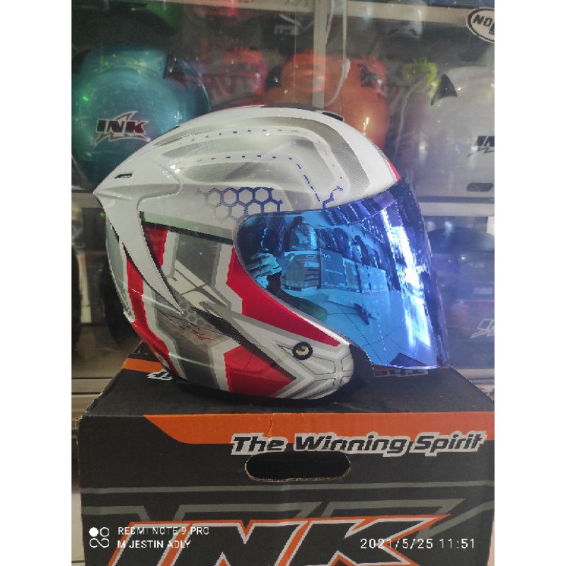 HELM G2 OPTIMAX MOTIF WHITE RED PLUS VISOR VENOM