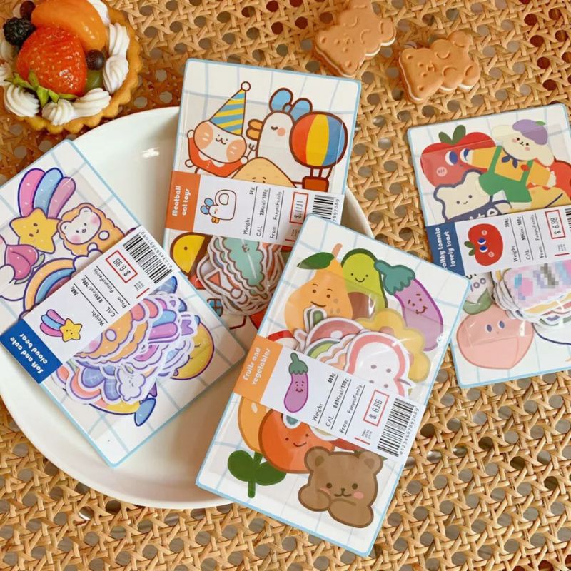 

20 PCS STICKER FOOD BEAR STICKER DEKORASI JURNAL STIKER DIARY DECO STICKER PHOTOCARD STIKER DEKORASI PREMIUM