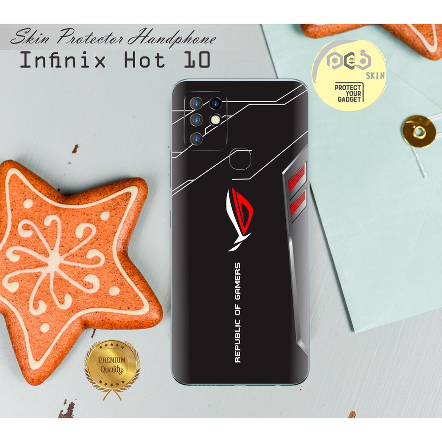Garskin HP Infinix Hot 10 motif Asrog Black - Free custom Motif