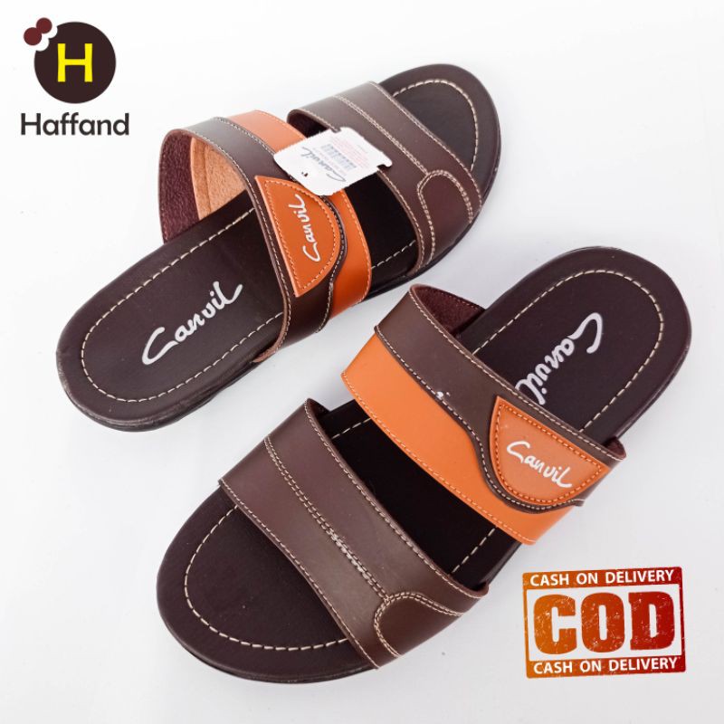 Sandal canvil pria sandal slide cowok terbaru trendy sendal pria hits beli 1 gratis 1