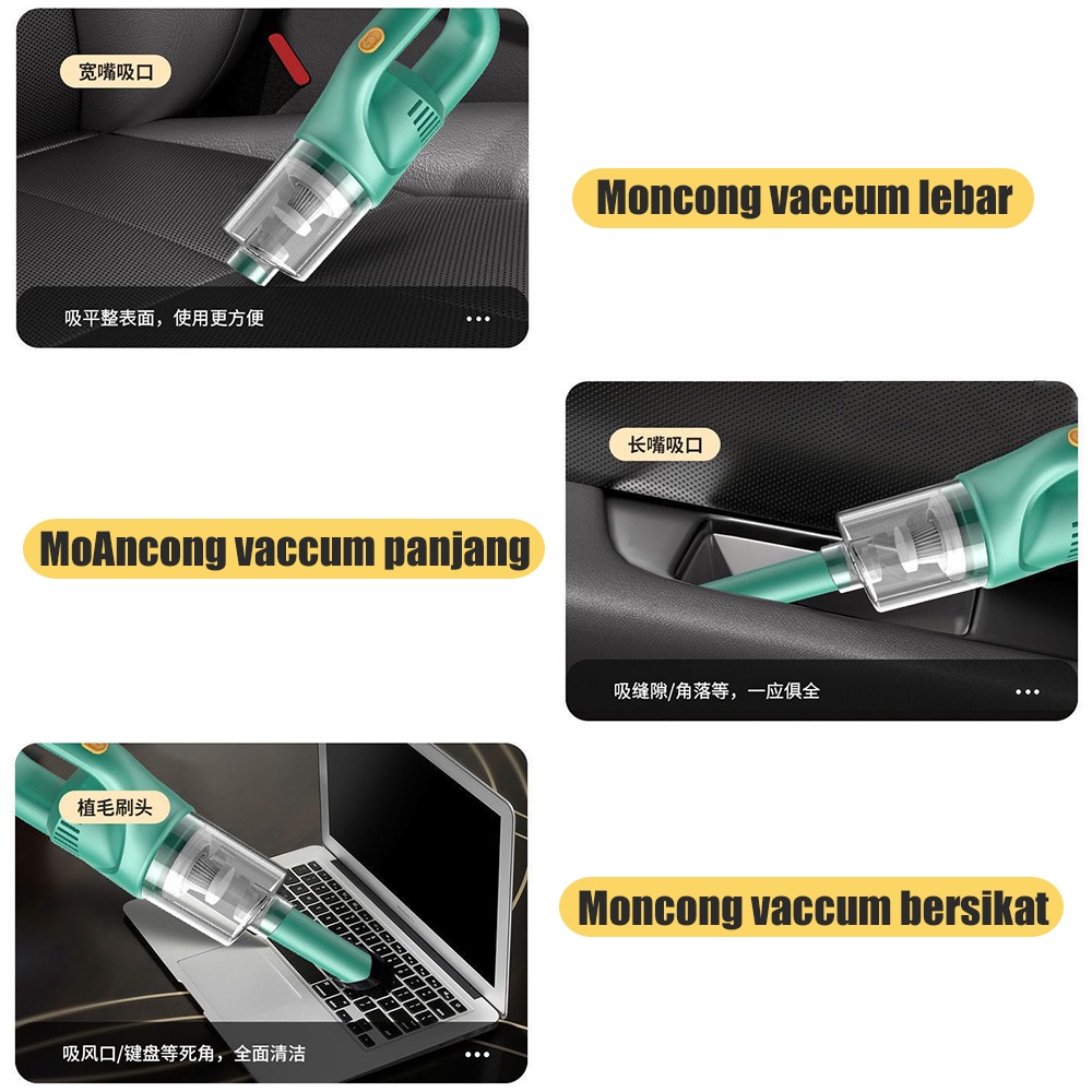 DworBeyondly Vacum Cleaner Mobil Penyedot Debu Mini Portable Wireless Vacum Cordless Penghisap Debu Dapat Dicas USB