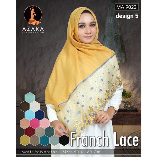 10 PASHMINA FRENCH LACE TILE *paket usaha/oleh oleh haji&amp;umrah isi 10pcs