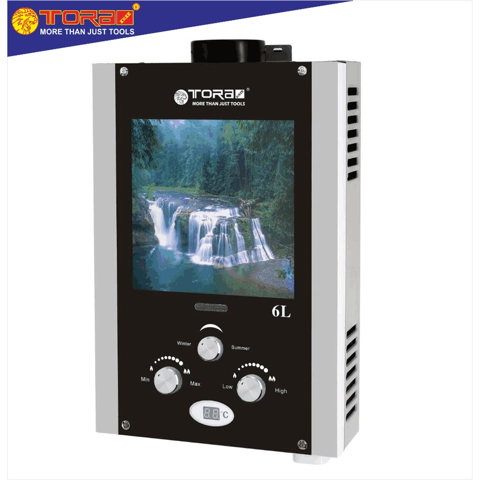 TORA Gas Water Heater - Pemanas Air Digital Glass 6 Liter LPG GWH6D