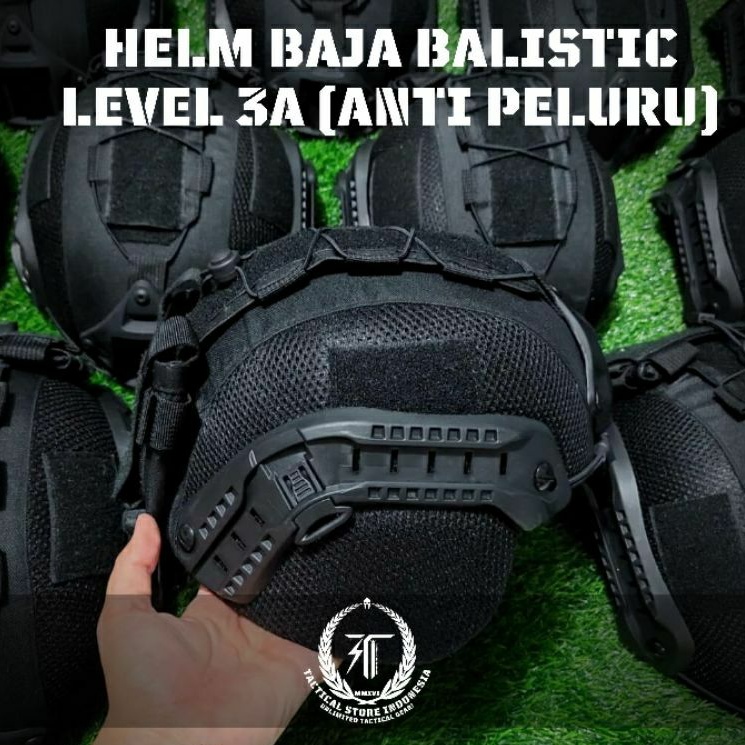 PROMO DISCOUNT Helm Balistic Level 3A - Helm Balistik Anti Peluru Mode Tactical + Cover Warna Cream