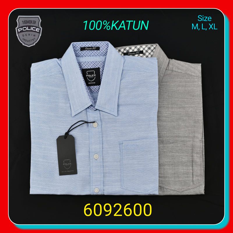Kemeja Casual Pria Police Denim Industry 6092600 Lengan Pendek