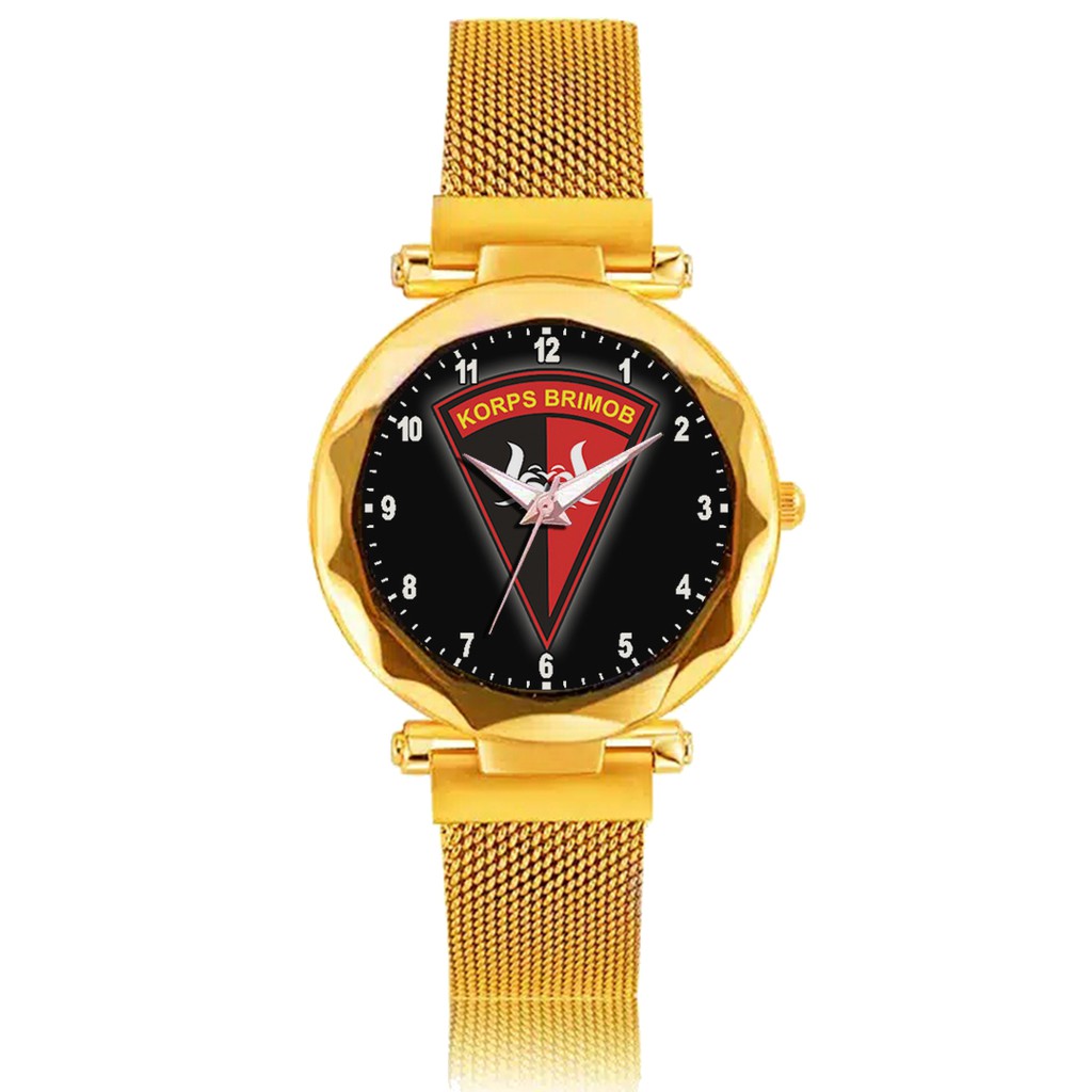 Jam Tangan Wanita Custom - KORPS BRIMOB 1 Free Box &amp; Batre Cadangan