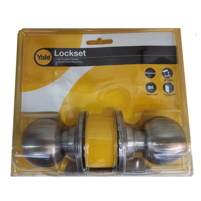 Yale VCA5122 US32D Lockset Knob Gagang Pintu Bulat Kamar Mandi