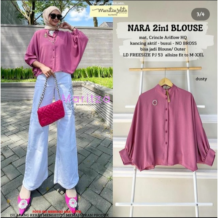 NARA 2 IN 1 BLOUSE/SETELAN WANITA TERBARU KEKINIAN