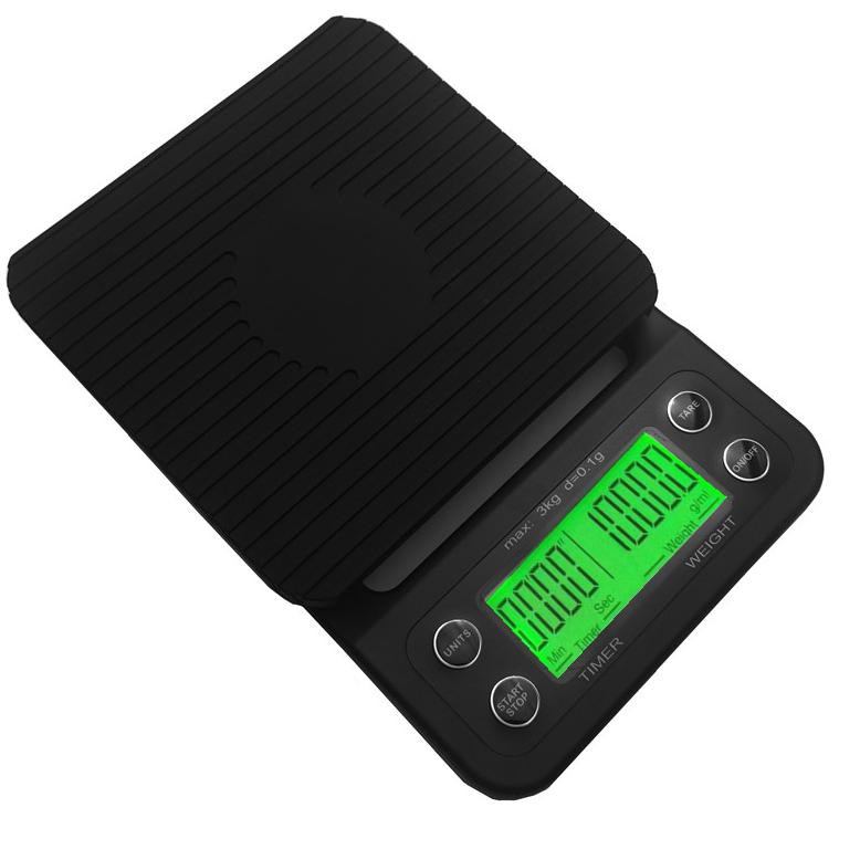 MPro 3/5 Kg 0.1 G Timbangan Dapur Dengan Timer Akurasi Gram Green Led Drip Coffee Scale Dapur Ms-K07 Taffware Digipounds