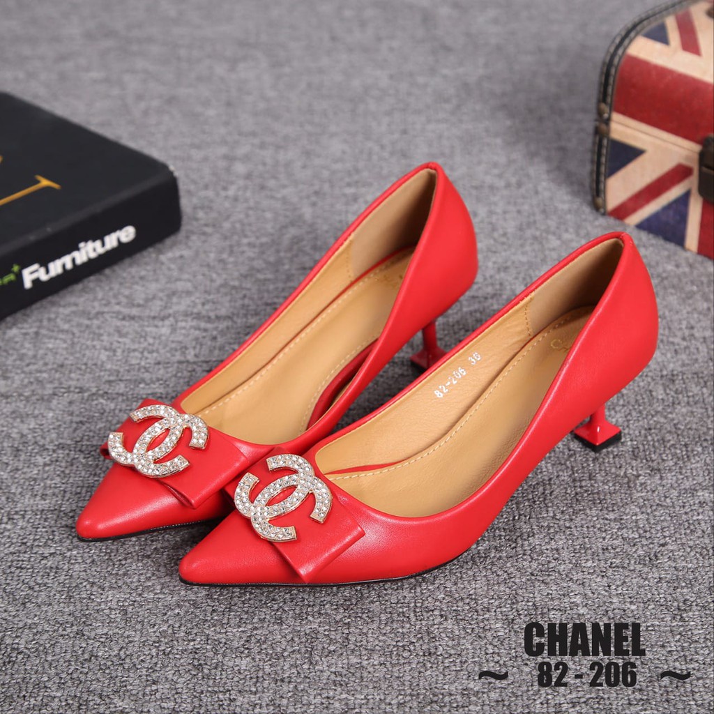 CHANEL Kitten heels pumps Shoes Series # 82-206 #