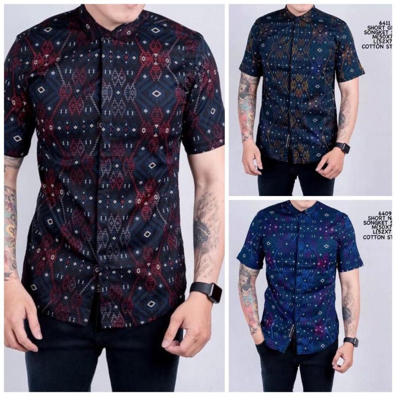 Kemeja batik lengan pendek kantoran DaffaStore99