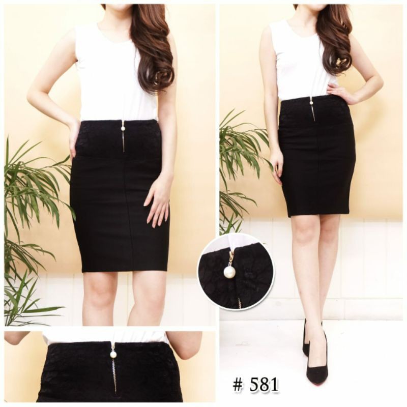 Rok Span Hitam / Rok Span pendek