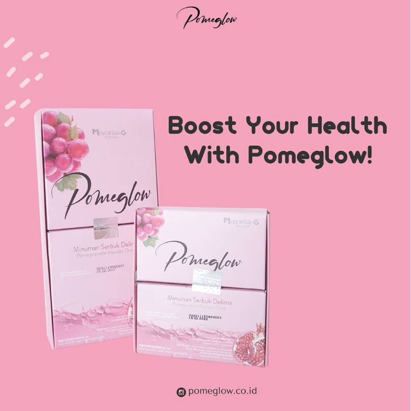 Pomeglow Miscella-G isi 18 Sachet Minuman serbuk Collagen