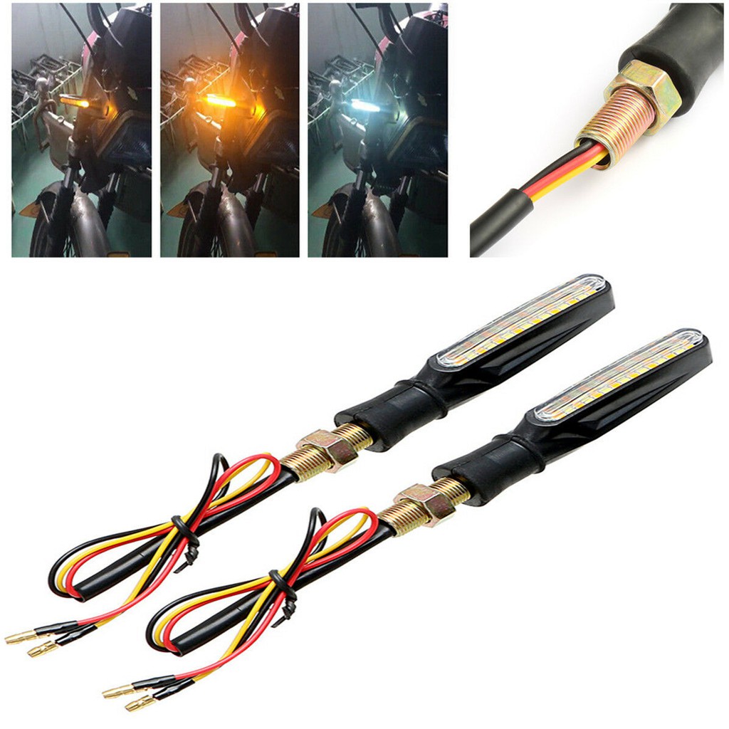 Lampu DRL Flasher Flowing Water Blinker Running Motor Universal LED Senja Strobo Sein Sen Berjalan