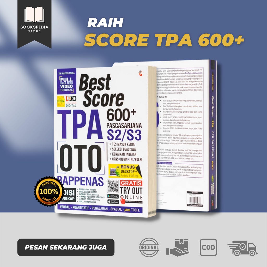 Jual BUKU PSIKOTES - TPA BAPPENAS - BEST SCORE TPA OTO BAPPENAS 600 ...