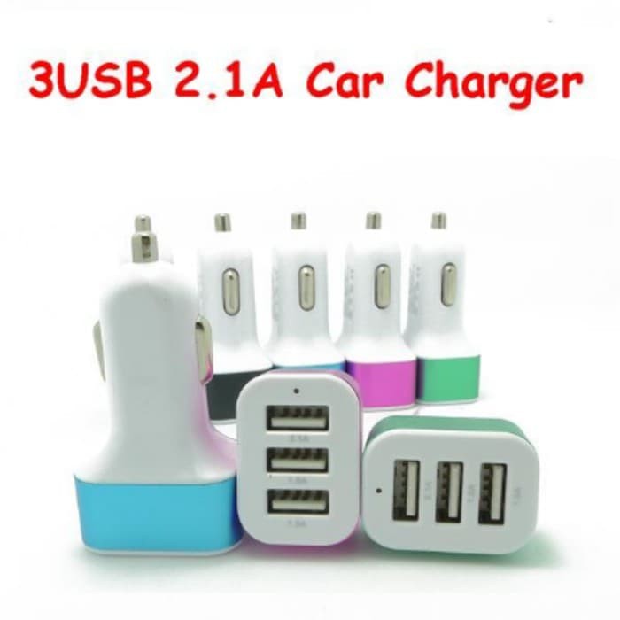 BATOK SAVER / CAR CHARGER 3 USB 2.1A / 2A T05 CHARGER MOBIL   Grosir