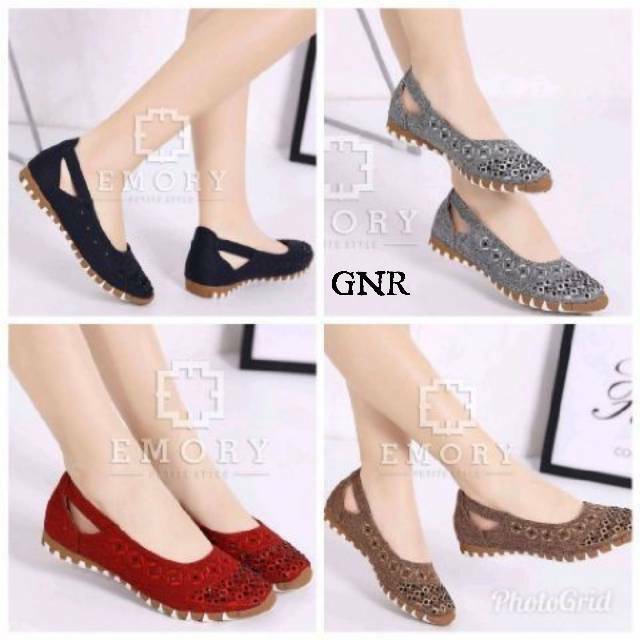 FLATSHOES SANTAI WANITA REPLIKA EMORY SEPATU FLAT SANTAI CEWEK MAIN MALL DATAR TEPLEK MODEL IMPORT