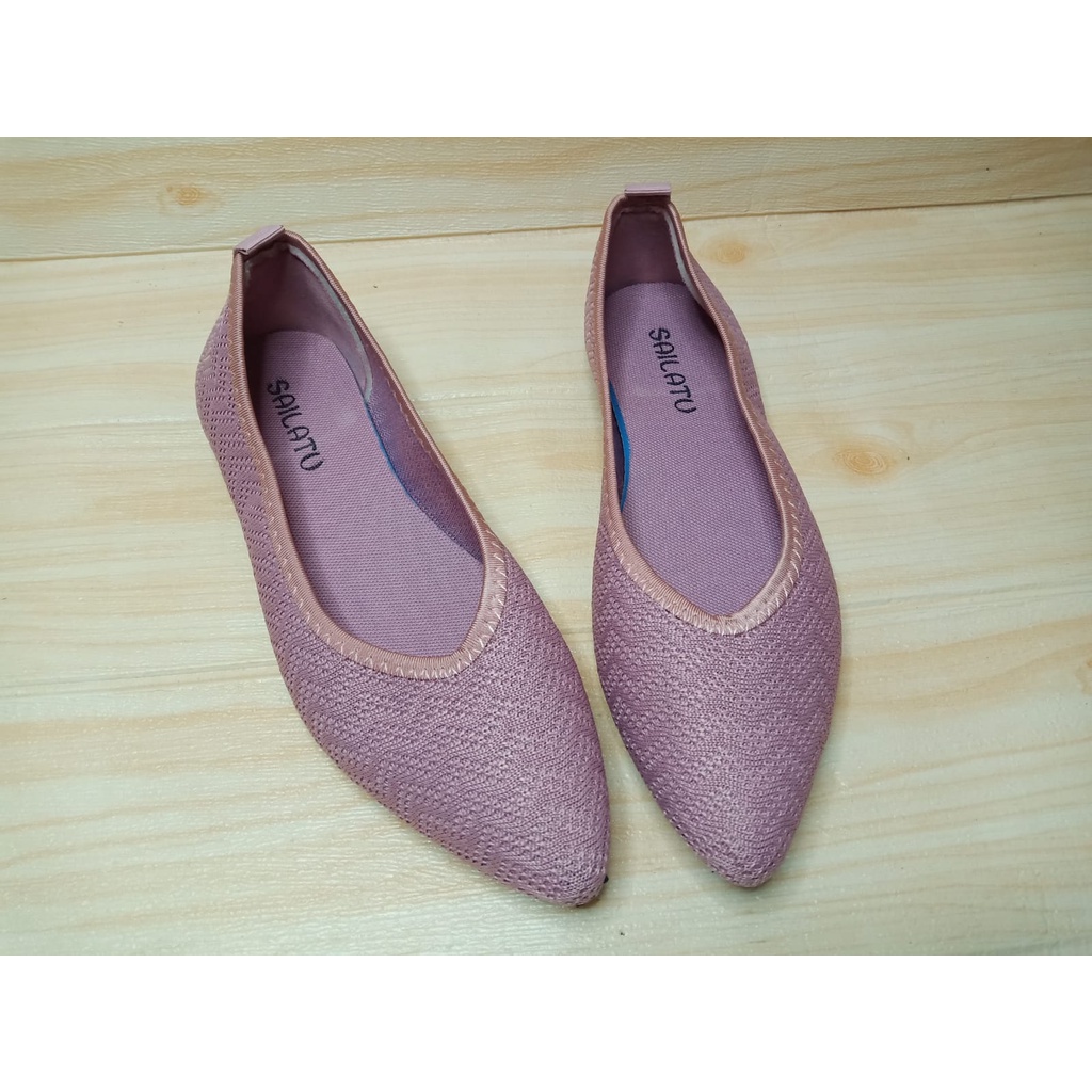 Sailatu T5156 Pink Sepatu Wanita Rajut Terbaru