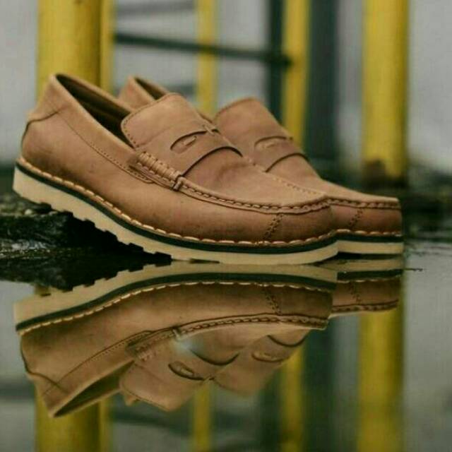 SEPATU KULIT LOAFERS PRIA ORIGINAL PIEDE NO.7 BROWN CRAZY HORSE LEATHER