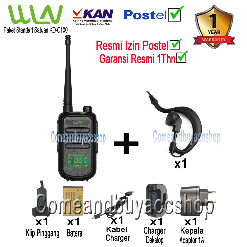 HT Satuan Paket STANDART Walkie Talkie KD-C100U (isi 1 pcs)