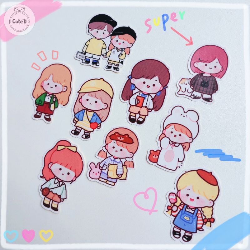 

(Mini Sticker Pack Series) Sticker Deco Cute For Scrapbook, Diary, Planner, Journal