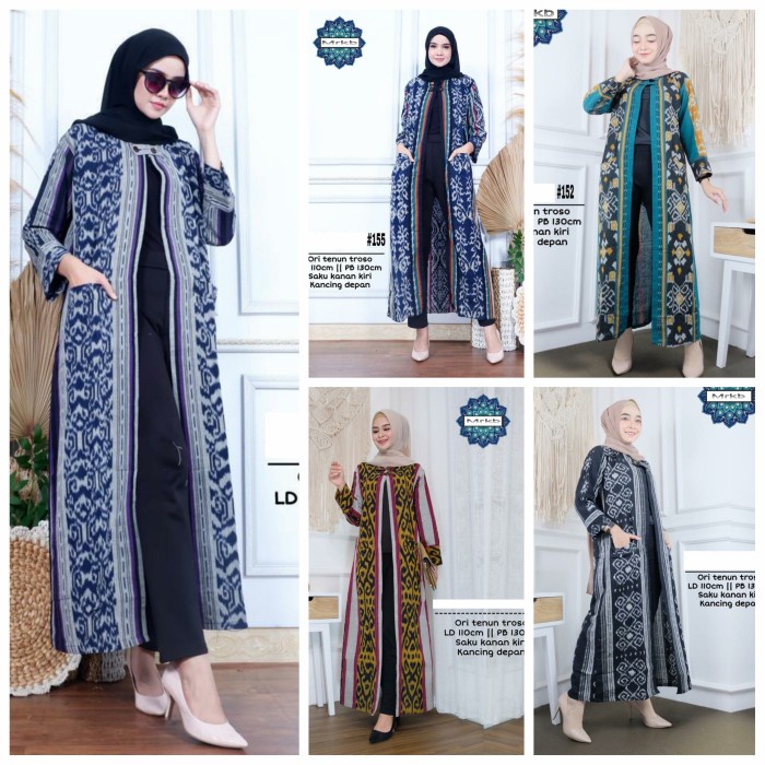 LONG OUTER / DRESS / TUNIK TENUN TROSO JEPARA ASLI - BAJU BATIK SOLO 1