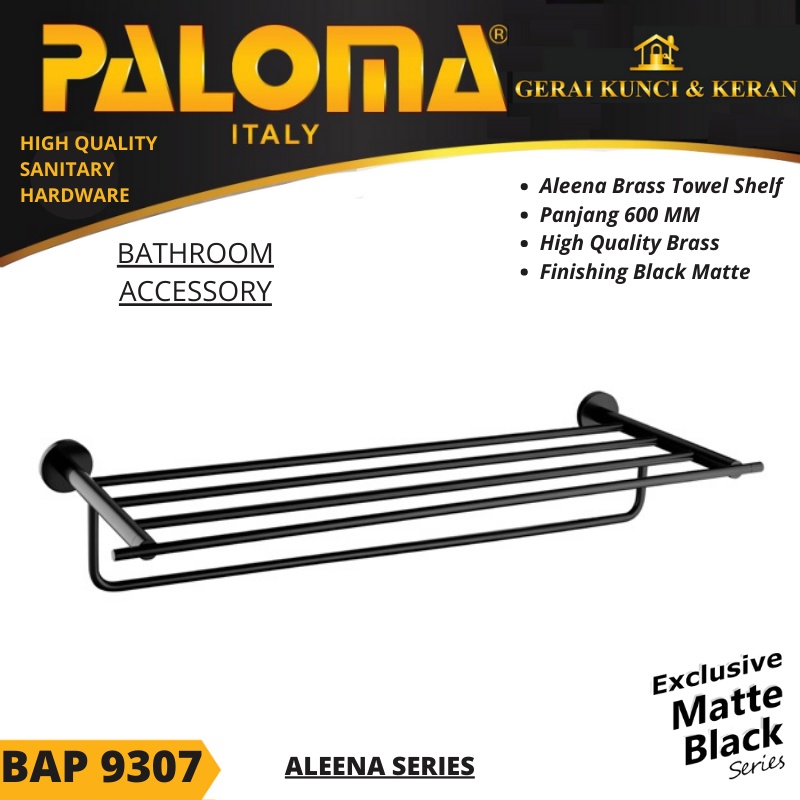 PALOMA BAP 9307 Rak Handuk Baju Gantungan Hanger Dinding Kamar Mandi HITAM BLACK MATTE