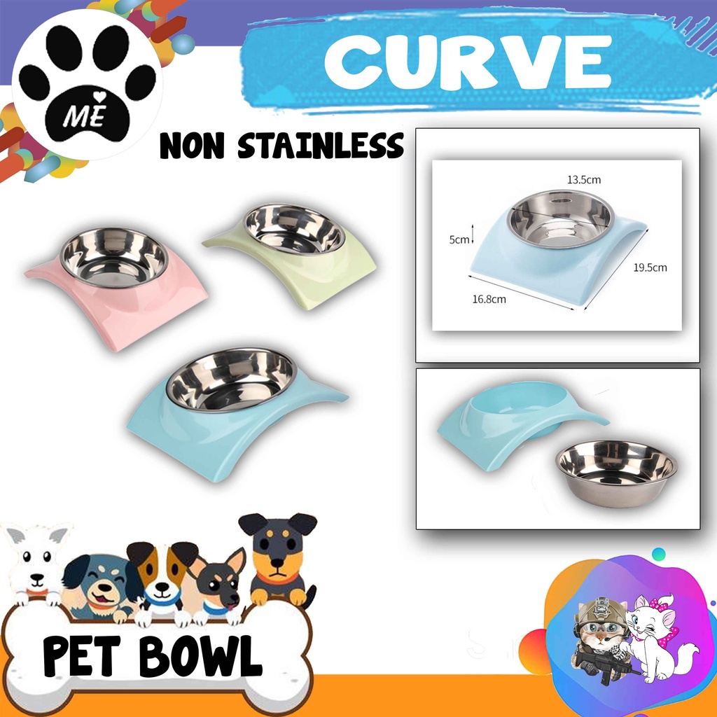 Pet Bowl &quot;CURVE&quot; Tempat Makan Minum Hewan